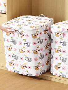 1 túi đựng đồ cỡ lớn kiểu dáng con lười màu trắng, chất liệu dày dặn, bền chắc, chống thấm nước và chống bụi, tay cầm dày dễ gấp gọn, thích hợp cho ký túc xá sinh viên, đựng đồ dùng và sắp xếp nhà cửa hàng ngày. - trắng - Xem 3