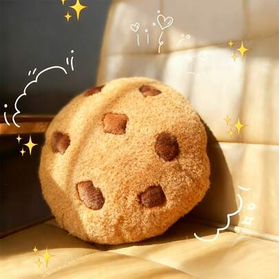 1pc Cookie-Shaped Pillow, Suitable For Chairs, Bedrooms, Or As A Nap Cushion, Featuring Decorative Irregular Patterns Placed Randomly