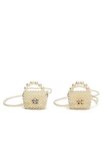 1pc Girls' Pearl Bow Closure Fashionable Cute Crossbody Bag, Suitable For Spring/Summer Daily Use - A - View 2