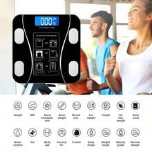 Smart Bluetooth Weight Loss Scale With App Sync - High Precision Body Composition Analyzer For BMI, Fat, Muscle, Water Tracking & Health Insights - Durable Digital Bathroom Scale  - Ideal For Home Fitness & Back To School - 黑色 - 查看 3