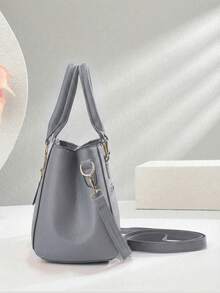 Fashionable Versatile Commuter Casual Handbag - Grey - View 4