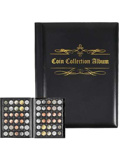 Hộp đựng 480 đồng xu sưu tầm, album kỷ niệm, sách sưu tập, hộp trưng bày đồng xu tiện dụng dành cho người sưu tầm.