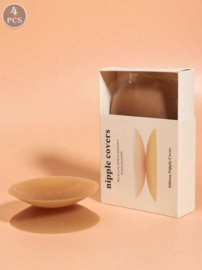 Reusable Ultra-Thin Nipple Cover Boob Pads Plus Storage Gift Box, Strapless Invisible Self-Adhesive Breast Cream For Easy Carrying, Lingerie And Lingerie Accessories Anti-Bump Embarrassment