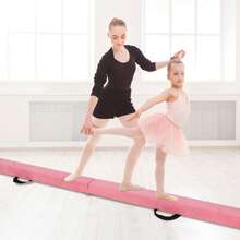 COSTWAY 270CM Folding Balance Beam With Solid Wood Base And Anti-Slip Bottom, Pink - Pink - View 11
