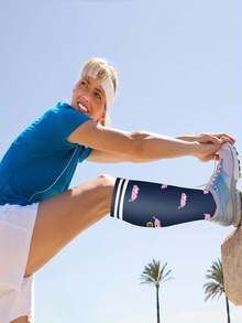 bropite 男女通用压缩袜，1/4/6双装，采用尼龙涤纶混纺针织面料，长筒设计，适合腿部穿着，为健身、瑜伽、普拉提、徒步、跑步、骑行、网球、足球、篮球等运动提供支撑。 - 彩色 - 查看 7