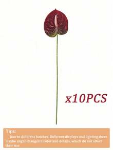 1/3/5/10支人造红色火鹤花（红色），仿真火烈鸟花，适用于婚礼、办公室、派对、酒店、家居桌面装饰、房间装饰、餐桌装饰、家居装饰、桌面装饰、季节性装饰、户外庭院装饰、DIY装饰、房间装饰美学、婚礼装饰、墙面装饰、厨房装饰、情人节礼物人造花束 - 紅綠色 - 查看 14