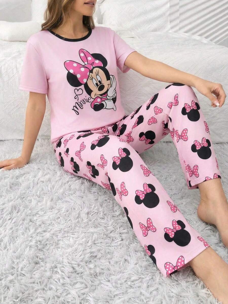 Disney Bộ đồ ngủ in hình chuột của , bộ đồ ngủ ngắn tay và dài tay in hình hoạt hình dành cho nữ. - Nhiều màu - Xem 1