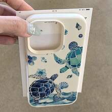 1个TPU材质清新治愈海洋探索图案手机壳，兼容 17 Pro Max/17/16 Pro Max/15/13/12/11、S20 FE/A15/S24/A55、Note 11/12/13 Pro，全包防摔软壳保护套，国际版，非国内版 - 白色 - 查看 3