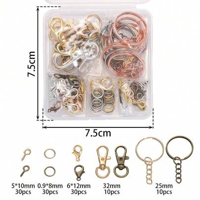 110Pcs Alloy Keyring With Jump Ring Lobster Clasp Keyring DIY Keychain Handmade Accessories Decoration