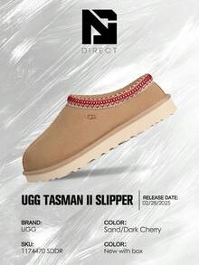 UGG Tasman II Slipper Sand Dark Cherry (Women's)- Women's Cozy Indoor-Outdoor & Snow Day Wear Shoes With Cloud-Level Comfort, Low-Profile Casual Design For Autumn Winter -Mother's Day Gifts-Father's Day Gift– Snow Boots-1174470 SDDR - SAND/DARK CHERRY - 查看 6