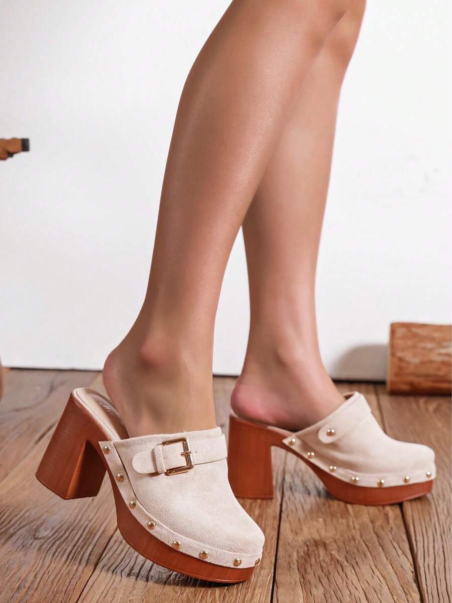 Clogs, Elegant Summer Sandals For Women - Beige 1 - View 1