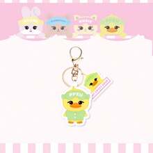 New Acrylic Cartoon Character Keychain Pendant, Black/Pink - Multicolor - View 12