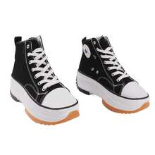 Women High Top Canvas Shoes Casual Fashion Anti Slip Thick Sole Shoes for Work Daily Life - A - Ver 2