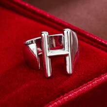 1pc Minimalist Plain Letter Design Adjustable Open Ring For Women - Multicolor - View 31