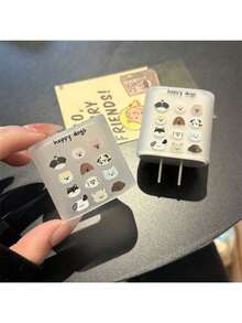 1个动物造型数据线保护套，兼容 17充电器，兼容充电器绕线器，40W快充头，防断裂绕线器，男女朋友礼物，数据线保护套，兼容苹果20W 14 Pro Max充电线，防断裂，13W快充，15/12手机壳 - 彩色 - 查看 3