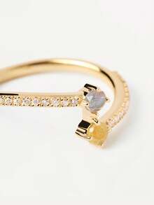 925 Sterling Silver Elegant Pave Zirconia Clover Adjustable Ring, Designed For Girls, Fashionable & Unique Designer Jewelry - Ring - View 2