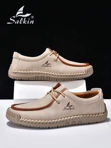 Salkin 新款时尚设计师女士休闲鞋，现代生活，触手可及的奢华。手工运动鞋、系带乐福鞋，轻便透气，柔软舒适，防滑耐磨，仿麂皮材质，适合户外、连衣裙、牛仔裤等各种场合，中年、年轻、学生日常穿着皆宜，春夏秋季皆可穿着，也是馈赠佳品。 - 米色 - 查看 10
