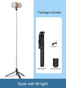 1,7 m Nuevo palo de selfie Bluetooth, control remoto inalámbrico de 10 m, soporte de teléfono giratorio y desmontable a 360°, estructura reforzada, trípode estable, equipo para transmisión en vivo, material de aleación, con luz de relleno LED, ajustable y extensible, compatible con iPhone 17/16/15/14/13/12, S25/S24/S23/S22/S21/S20 y cámaras, luz de relleno para cámara DSLR - Unitalla - Ver 13