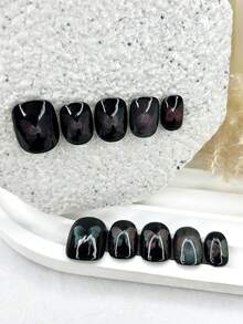 10片装黑洞变色龙蝴蝶美甲贴纸，时尚高端个性化美甲用品（1片果冻贴纸+1把指甲锉） - 彩色 - 查看 2