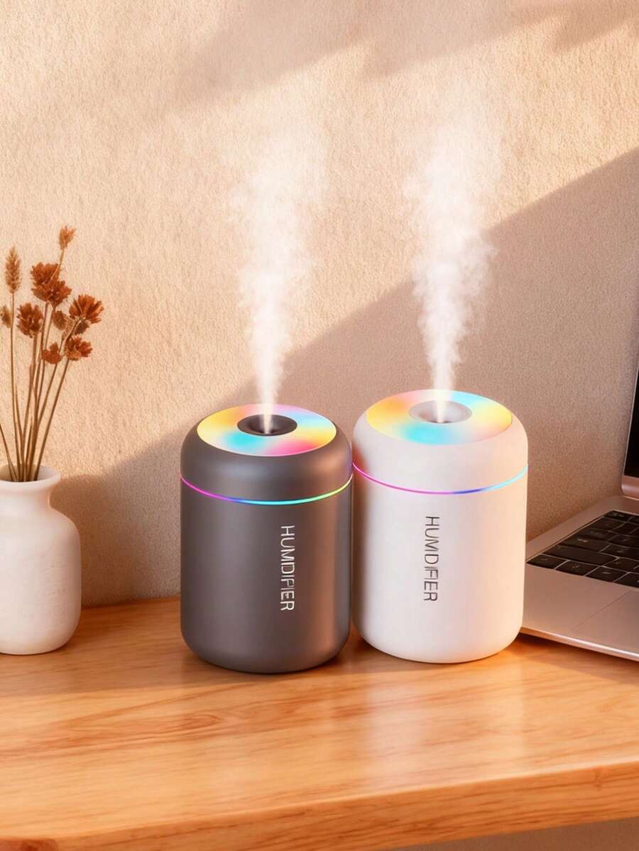 黑白两色可选，加湿器，180毫升容量/USB供电，家用/卧室/浴室空气净化器，低噪音香薰雾化器，情人节礼物 - 橢圓 - 查看 1