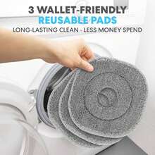 360° Square Spin Mop And Bucket System – Dual Compartment, Separate Clean & Dirty Water – 3 High-Absorbent Microfiber Washable Heads – All Types Floor Cleaning - A - View 3