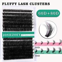 JOSIEZOEY Fluffy Lash Clusters Kit 60D+80D DIY Lash Extension Kit With 10-18MM Thick Individual Lashes Cluster Lash Bond And Seal Remover Tweezers For Eyelash Extension At Home(KIT-60D+80D-280Pcs) - 68FK - 查看 4