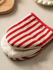 1只加厚微波炉手套，亚麻耐热手套，适用于厨房烘焙、烤箱和蒸锅。 - 彩色 - 查看 1