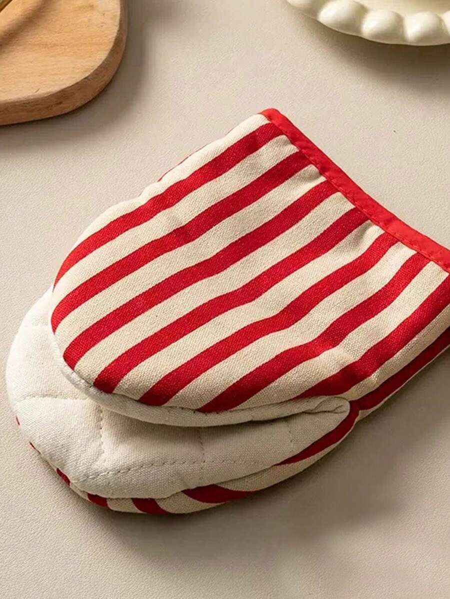 1只加厚微波炉手套，亚麻耐热手套，适用于厨房烘焙、烤箱和蒸锅。 - 彩色 - 查看 1