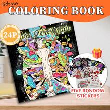 GDTME 一本成人奇幻冒险主题涂色书，包含精彩的冒险故事和神秘的魔法。内含24页创意十足、大胆独特的涂鸦，是学生返校或复活节的理想礼物。尺寸：7.9 x 7.9英寸，附赠5张贴纸。 - 奇幻冒險 - 查看 12