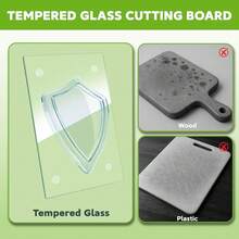 Tempered Glass Cutting Board For Kitchen, Glass Chopping Board For Countertop, Clear Cutting Board With Rubber Feet, Shatter-Resistant, Heat Resistant, Easy To Clean (2PCS - 12\X16\ & 12\X8\) - 2件套裝 - 12英寸x16英寸和12英寸x8英寸 - 查看 4