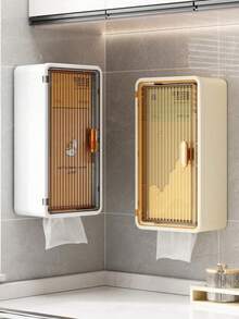 1个壁挂式化妆品收纳盒，浴室柜，防水折叠架，无需钻孔，独立卫生纸架 - 多色 - 查看 3