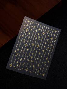 Autocollants pour ongles dorés brillants et étoiles laser - Autocollants en papier pailleté auto-adhésifs avec effet pailleté scintillant, forme de gland, design de dessin animé à usage unique pour manucure et pédicure, décoration d'ongles - Multicolore - Voir 10