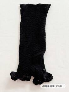 Comfortable Breathable Black Fishnet Wig Cap With Elastic Nylon Mesh Lining For Secure Fit - Black - View 3