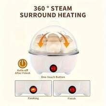 A Rapid Egg Cooker, Steamer For Eggs, Easy-To-Peel Shells, Hard-Boiled Eggs, Soft-Boiled Eggs, Semi-Boiled Eggs, Egg Cooker, Frying Pan, Hard-Boiled Eggs, Kitchen Appliance, Multi-Functional Egg Cooker - White - View 9