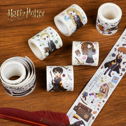 Harry Potter 哈利波特和纸胶带贴纸卷，时尚精致艺术装饰胶带彩色遮蔽胶带，适用于子弹笔记、垃圾笔记、DIY工艺品、艺术笔记本、剪贴簿用品[官方授权]
