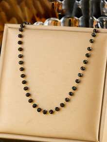 2pcs Luxury Handmade Beaded Jewelry Set - Black - View 5