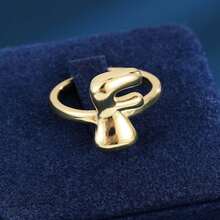 1pc Minimalist Letter Design Adjustable Open Ring For Women - Multicolor - View 15