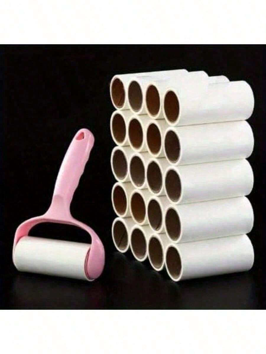 1pc Handle + 1 Replacement Roller, Velvet Brush, Hand-Tear Roller Brush, Velvet Brush Hair Remover, Clothes Hair Remover, Suitable For Clothing, Carpet - Multicolor - View 1