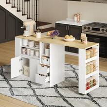 Bar Tables - White+Natural + MDF + Kitchen - View 4