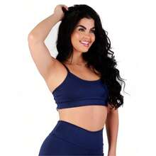 Work Fitness Kit Of 2 Premium Reinforced Polyamide Strappy Sports Bras For Gym Use - Blue and Gray - View 2