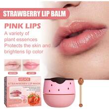 7.5g,Strawberry Lip Balm, Deeply Moisturizing, Quickly Exfoliating, Improving Dull Lip Color, Enhancing Complexion, Soft, Delicate, Light And Non-Greasy, Reducing Lip Wrinkles - Strawberry - Xem 2