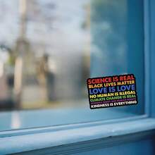 1张“科学是真的”贴纸，可爱彩虹笔记本电脑贴纸，积极语录乙烯基贴纸，友善礼物，防水可撕贴水瓶贴纸 - S1932 - 查看 10