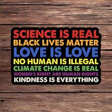 1张“科学是真的”贴纸，可爱彩虹笔记本电脑贴纸，积极语录乙烯基贴纸，友善礼物，防水可撕贴水瓶贴纸 - S1932 - 查看 11