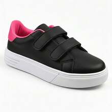Tênis Casual Feminino Juvenil Street - Preto e Rosa - Preto Rosa - Visão 1