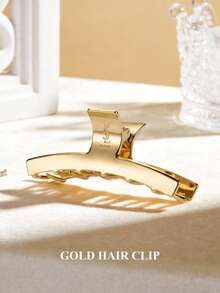 Yves Saint Laurent 大号金色金属发爪夹，10厘米/3.93英寸，强力夹持，适用于浓密头发 - 金色 - 查看 4