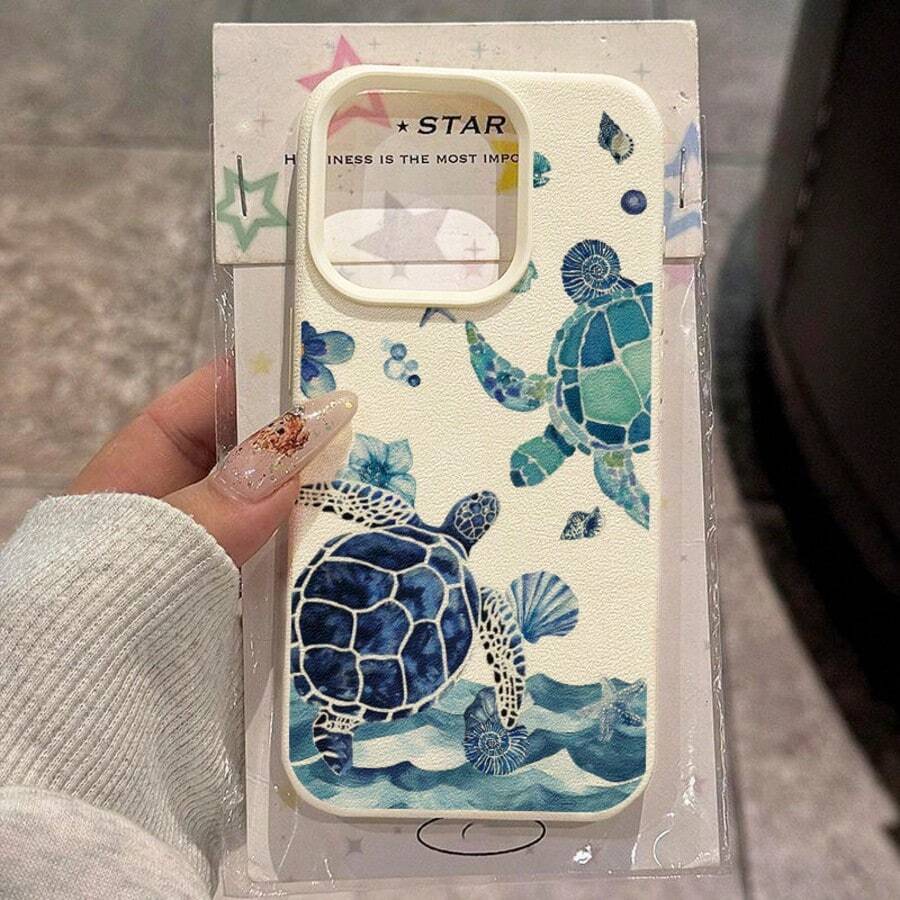 1个TPU材质清新治愈海洋探索图案手机壳,兼容 17 Pro Max/17/16 Pro Max/15/13/12/11、S20 FE/A15/S24/A55、Note 11/12/13 Pro,全包防摔软壳保护套,国际版,非国内版 - 白色 - 查看 1