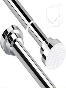 可调节伸缩浴帘杆，无需钻孔，适用于浴室柜、阳台等，免钻孔可伸缩杆 - 彩色 - 查看 11