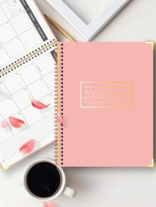 Trees 2026-2028年月度计划日历，2026年1月至2028年12月日历本，月度/周计划日志，带日历视图，适用于学校笔记和办公用品的月度计划本 - 每月計畫本-粉紅色 - 查看 3