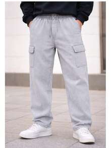 Unisex Cargo Jeans In Various Colors - Gray Jeans - View 1
