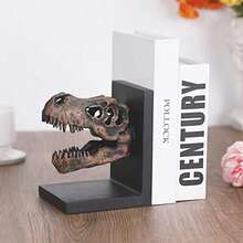 Tyrannosaurus Rex T-Rex - Sujetalibros decorativos para libros estantería de resina decorativa para el hogar pesos de papel extremos de libros soportes para sujetalibros tapón de libros decoración de escritorio-B031 - Negro1 - Ver 5